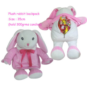 14'' Cute Fuzz Plush Stuffed Long Ears Rabbit /Bunny Animals Backpack