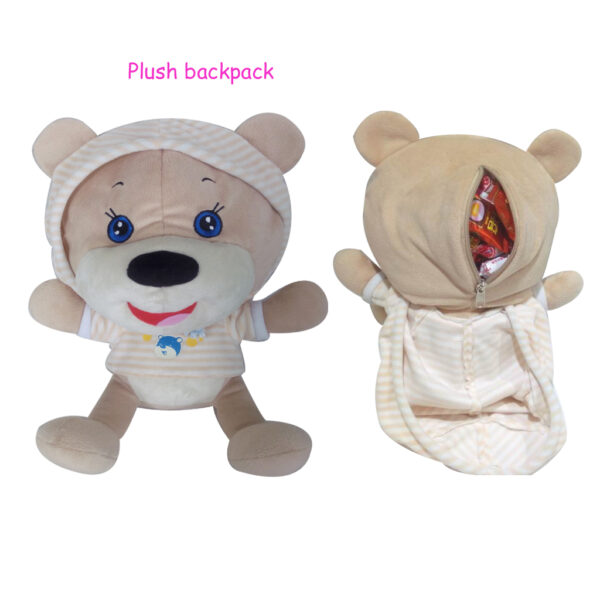 14'' Cute Fuzz Plush Stuffed Long Ears Rabbit /Bunny Animals Backpack - 图片 2