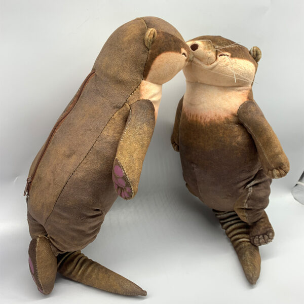 Stuffed Otter Pencil Bag Toy for Keyboard Mouse Palm - 图片 2