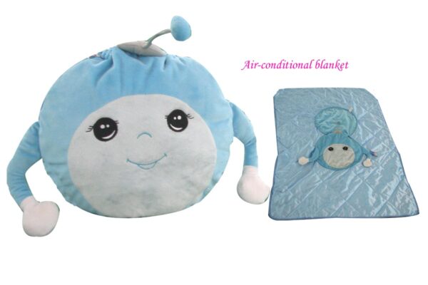Plush Fox Backpack toy with Air-Conditoinal Blanket - 图片 2