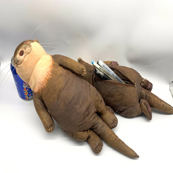 Stuffed Otter Pencil Bag Toy for Keyboard Mouse Palm - 图片 5